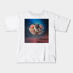 Dancing Ballerina Pug Dog in TuTu Kids T-Shirt